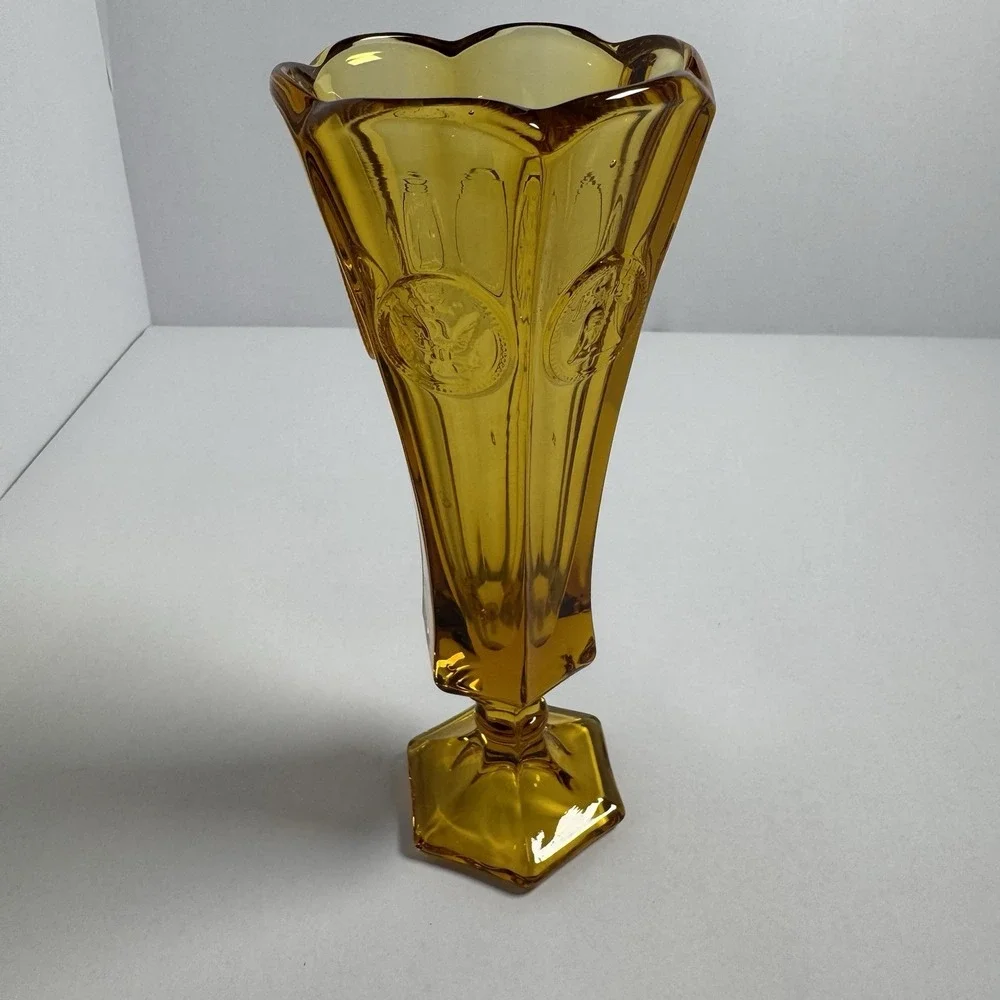 Vintage Fostoria Amber Coin Glass 8